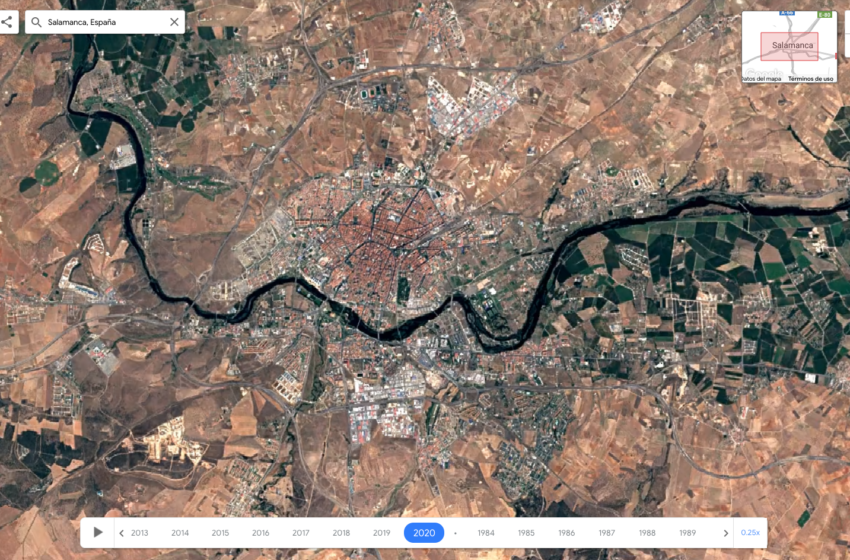  ¿Cómo se veía Salamanca desde el espacio en la década de 1980? Google lo muestra con una nueva herramienta