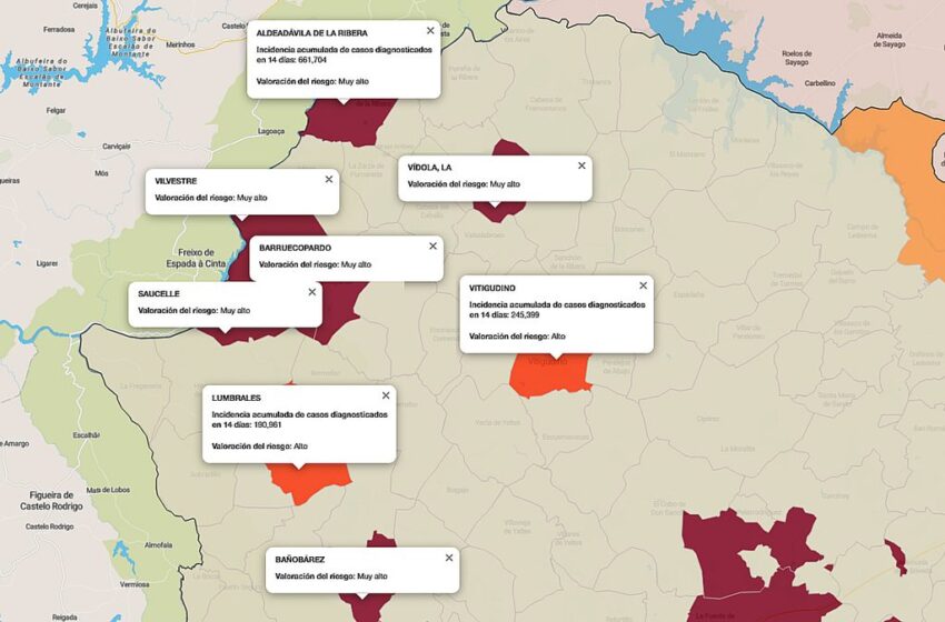  El mapa por municipios del covid recoge ya los diez positivos de Vilvestre detectados en el cribado masivo