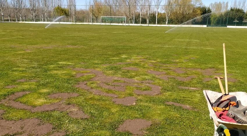  Alba de Tormes efectúa la recuperación y mantenimiento del campo de fútbol de La Dehesa