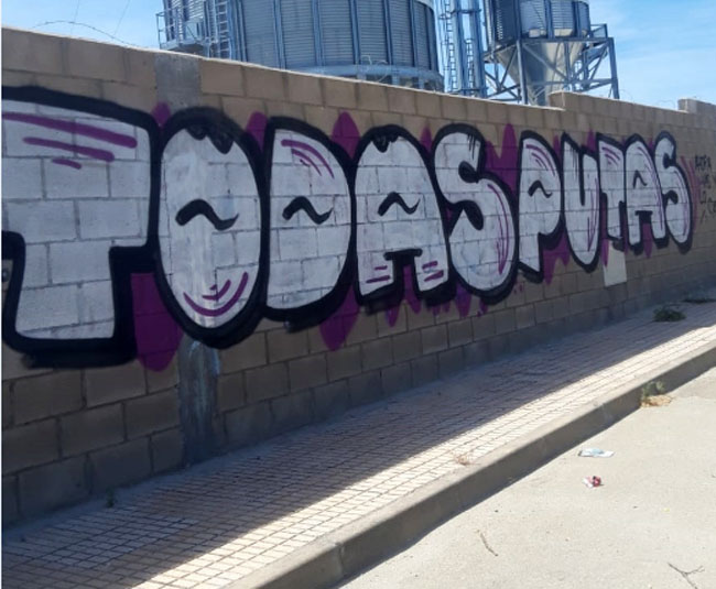  El grafiti que se puede leer en Castellanos de Moriscos, suscita preguntas: ¿Qué persona se levanta y dice: ‘voy a hacer arte’ y escribe: ‘Todas putas’?