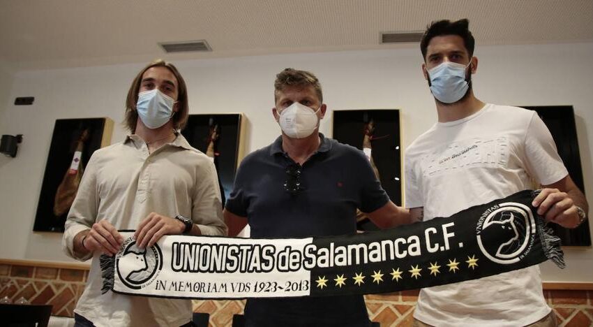  Unionistas CF presenta a Fer Román y Manu Sánchez, nuevos defensas del equipo salmantino