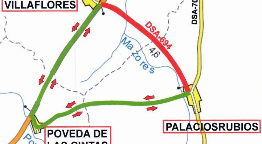  La carretera entre Villaflores y Palaciosrubios se cortará por obras hasta el 22 de enero de 2022