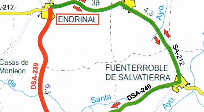  La carretera DSA-239 entre Endrinal y Los Santos permanecerá cortada desde mañana