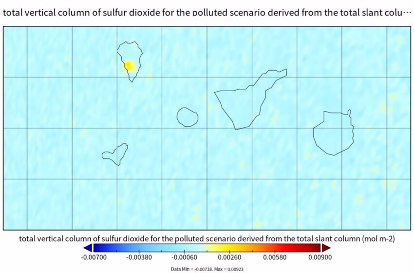  El volcán de La Palma emite hasta 10.665 toneladas de dióxido de azufre diarias