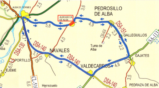  Cortada la carretera DSA-151 de Aldeaseca de Alba desde este jueves