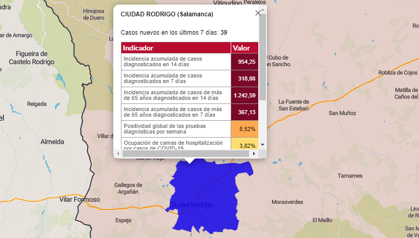  Comienzan a ofrecerse datos numéricos detallados de todos los municipios de la comarca