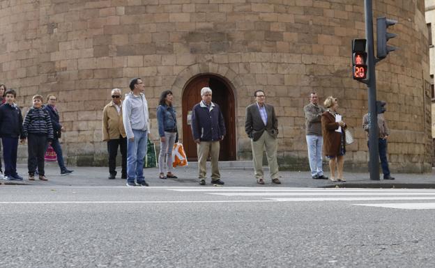 Un paso de cebra en la ciudad de Salamanca. 