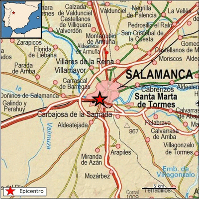 Salamanca registra un terremoto de magnitud 1.8 este martes en la capital