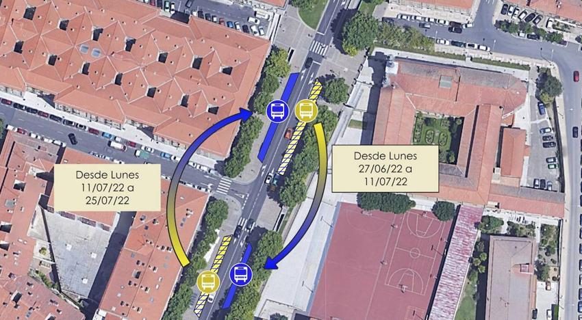  Este lunes comienzan las obras de mejora en los adoquines de dos paradas de autobús en la Avenida Reyes de España