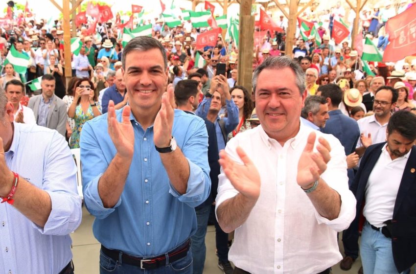  Sánchez apela al «orgullo rojo» del PSOE para ganar el 19J votando «en masa» a Espadas para que sea presidente andaluz