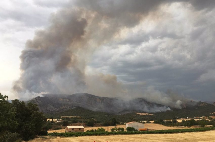  La UME participa en la extinción del incendio de Artesa de Segre (Lleida)