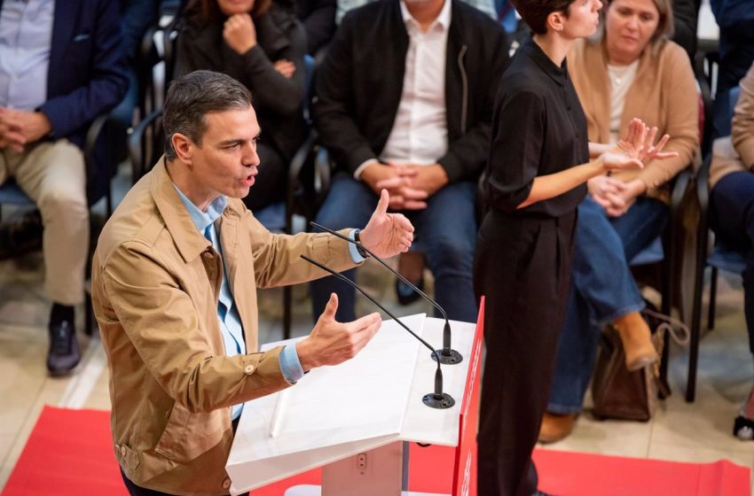  Sánchez asegura que el Gobierno ofrece «dignidad» a los españoles frente a la derecha del «sálvese quien pueda»
