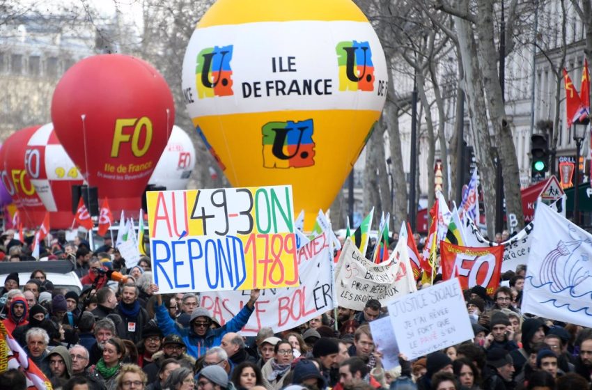  Más de 500.000 franceses se concentran en París en protesta por la reforma de las pensiones