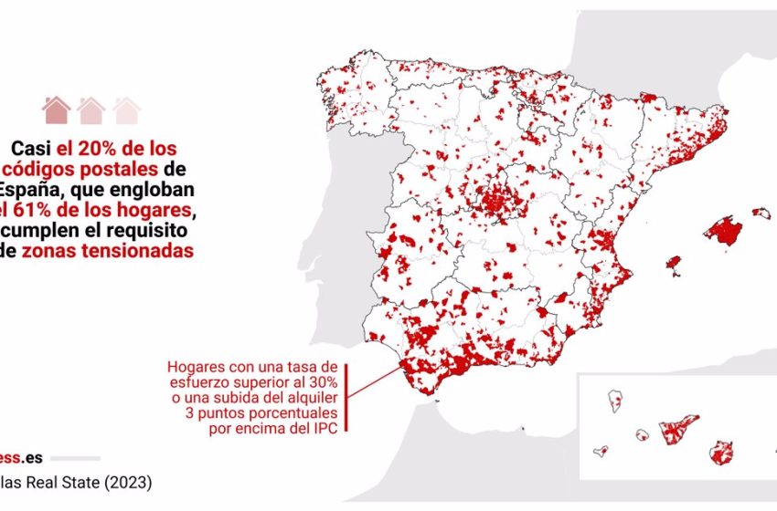  MAPA | Ley de vivienda:  estas son las zonas tensionadas en España, calle a calle