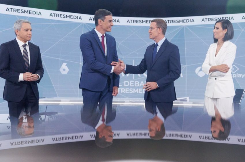  El debate entre Sánchez y Feijóo fue visto por 5,9 millones de espectadores y obtuvo una cuota de pantalla del 46,5