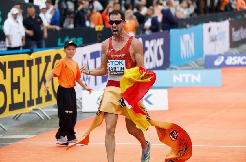  El español Álvaro Martín, campeón del mundo de 20 km marcha en Budapest