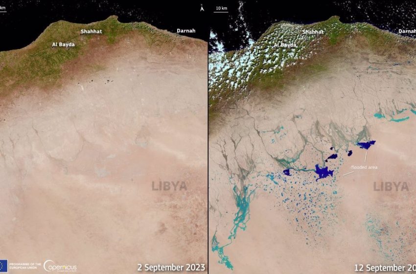  La tormenta Daniel deja lagos en el desierto visibles desde el espacio
